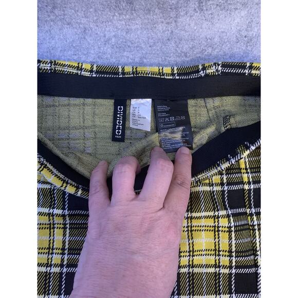Divided Yellow Plaid Skirt By H&M, Size Small, Mini Skirt With Elastic Waist - Picture 5 of 9